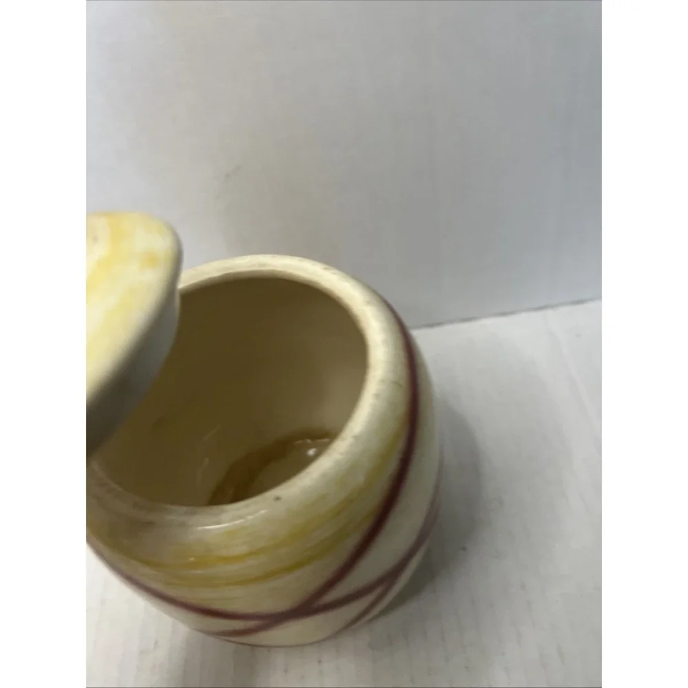 Modern by Hull Pottery Grease Jar 1950's-63 Oven Proof USA Plaidware